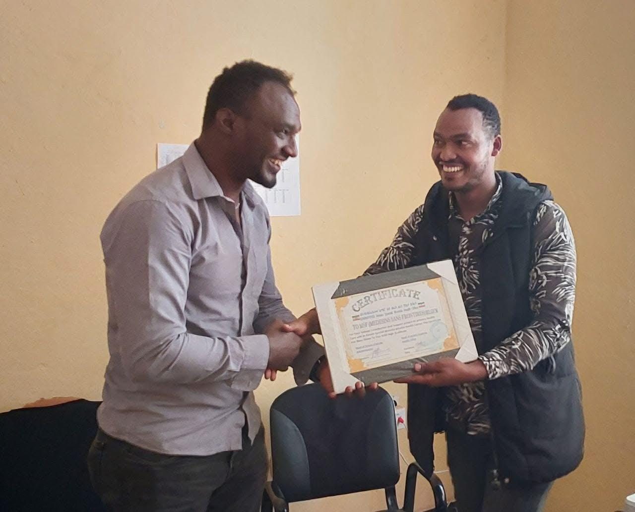 Presentation of a certificate